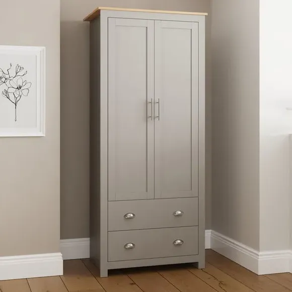 Double Wardrobe Shaker Style - Grey, Foiled alternate view