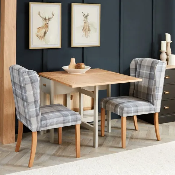 Drop Leaf Dining Table - Grey, Solid Oak alternate view