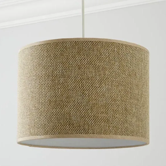 Ambra Drum Lamp Shade - Natural, Fabric alternate view