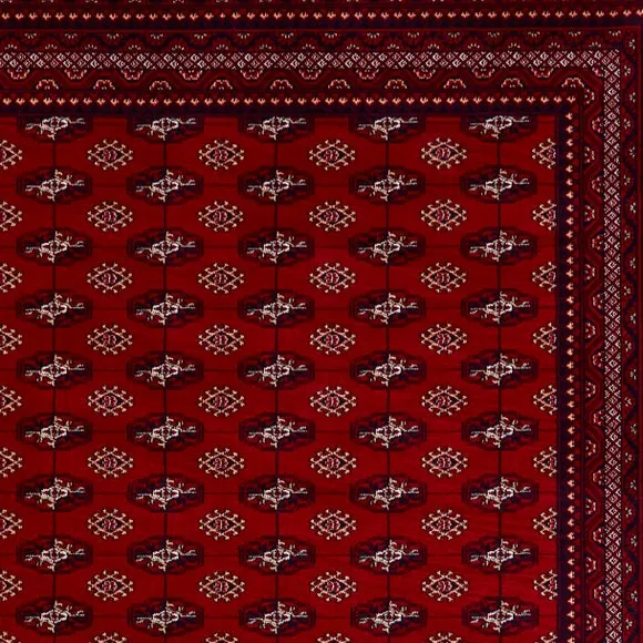 Vintage Rug with Printed Design - Red, Polyester alternate view