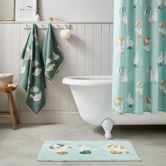 Duck Bath Mat - Seafoam, Cotton by Dunelm, image 5