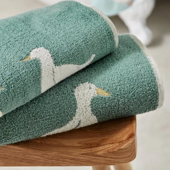 Darcy Duck Towel - Teal Blue, Cotton alternate view