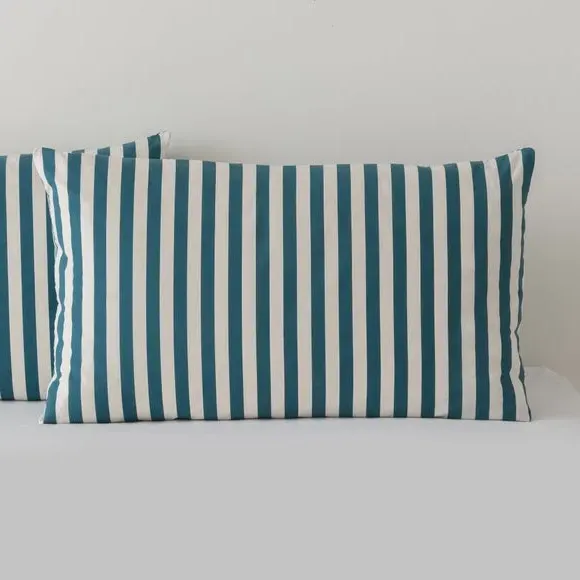 Durham Stripe Duvet Cover and Pillowcase Set - Ink Blue, Cotton alternate view