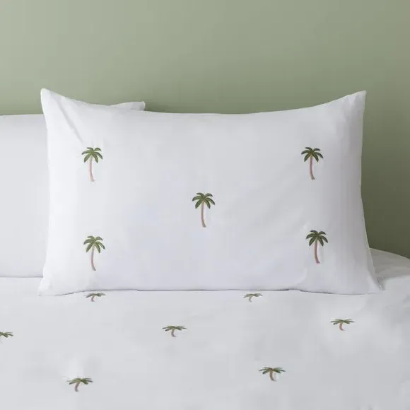 Duvet Cover Set with Embroidery - Green, Polyester alternate view