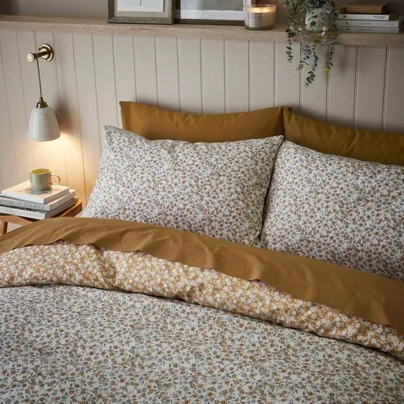 Winnie Ditsy Duvet Cover & Pillowcase Set - Camel, Cotton alternate view