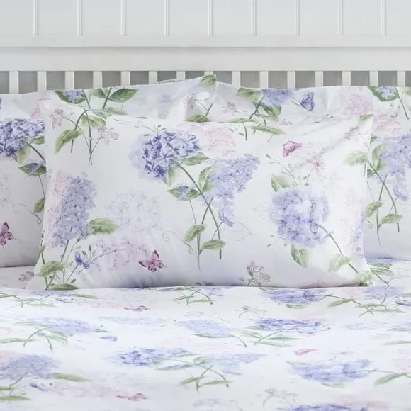 Duvet Cover Set with Pillowcase - Lilac, Polycotton alternate view