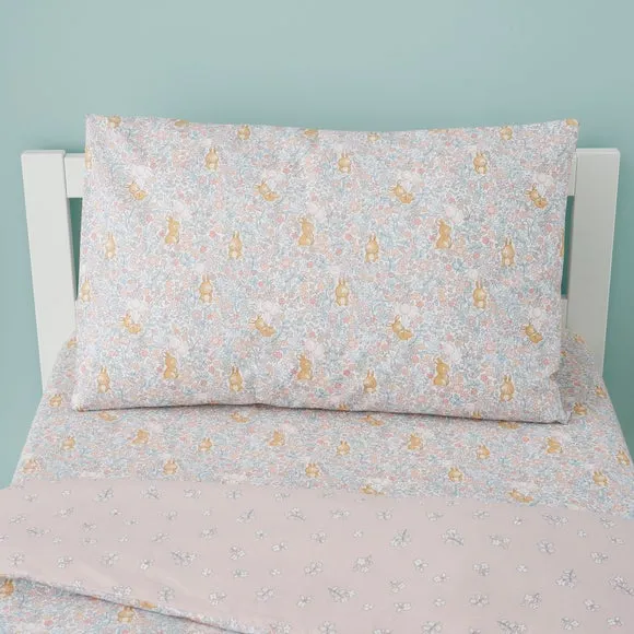 Ditsy Bunny Duvet Cover and Pillowcase Set - Light Pink, Cotton alternate view