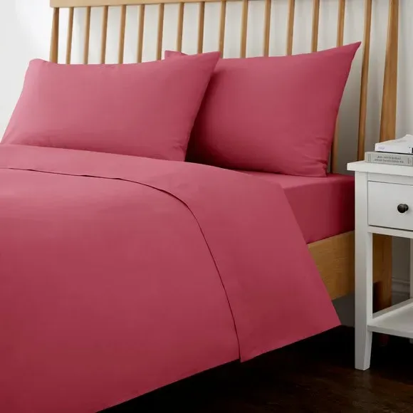 Duvet Cover with Button Fastening - Rhubarb alternate view
