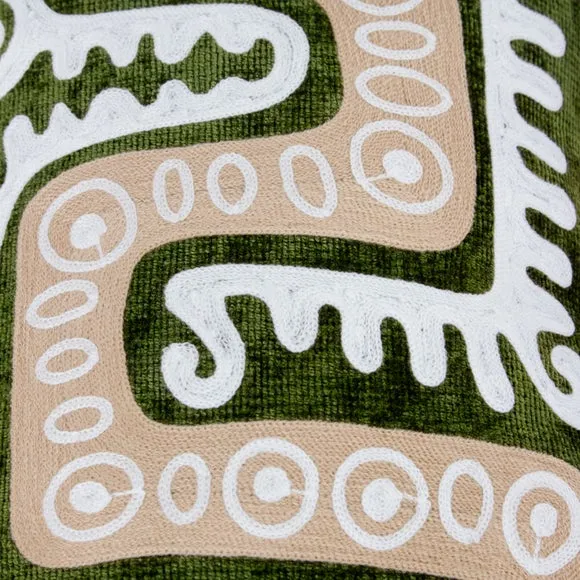 Rectangular Cushion with Dragon Design - Green alternate view