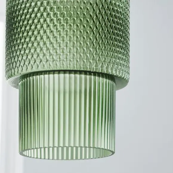 Elena Easy Fit Pendant Shade - Green, Frosted Glass by Dunelm, image 3