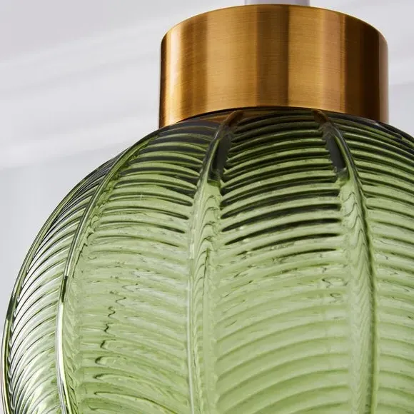 Colleen Easy Fit Pendant Shade - Green, Glass by Dunelm, image 3