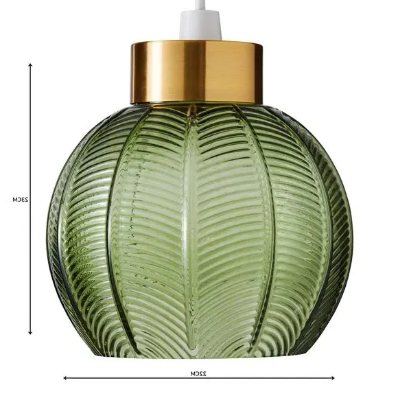 Colleen Easy Fit Pendant Shade - Green, Glass by Dunelm, image 4