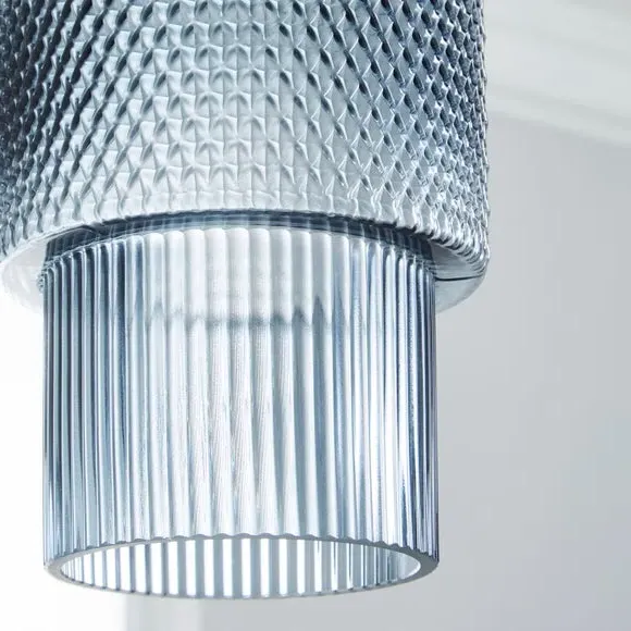 Elena Easy Fit Pendant Shade - Navy, Frosted Glass by Dunelm, image 3
