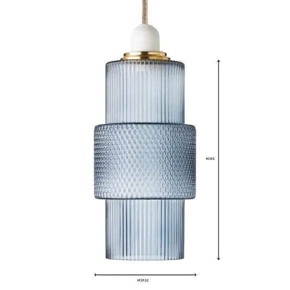 Elena Easy Fit Pendant Shade - Navy, Frosted Glass by Dunelm, image 6