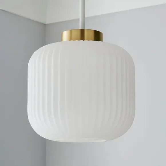 Riley Easy Fit Pendant Shade - White, Glass alternate view