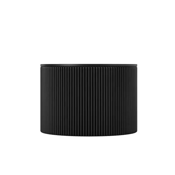 Coffee Table with Reeded Base - Black, Wood alternate view