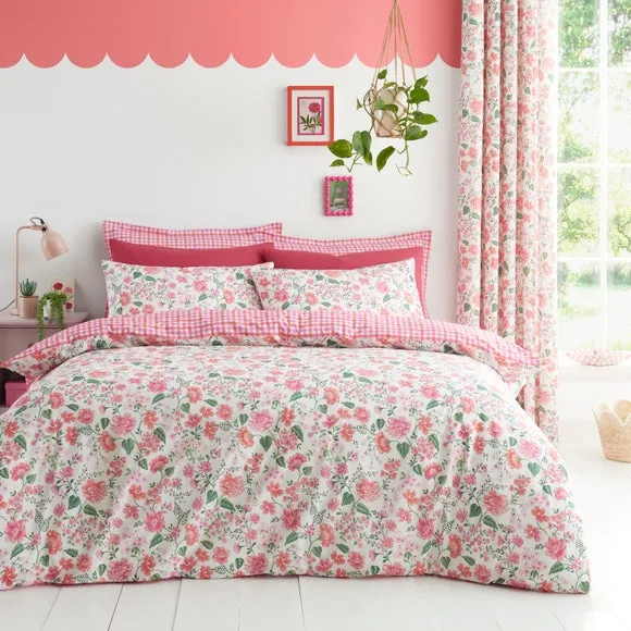 Eden Floral Duvet Cover & Pillowcase Set - Pink, Polycotton product