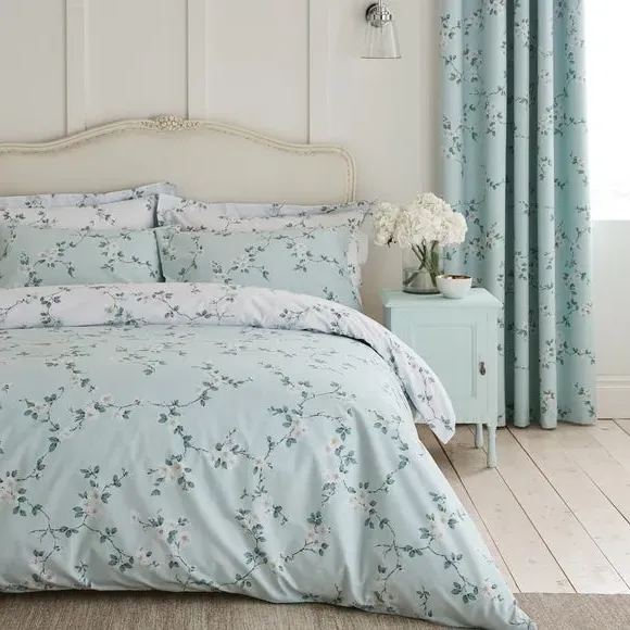 Edith Standard Pillowcase Pair - Blue, Polycotton alternate view
