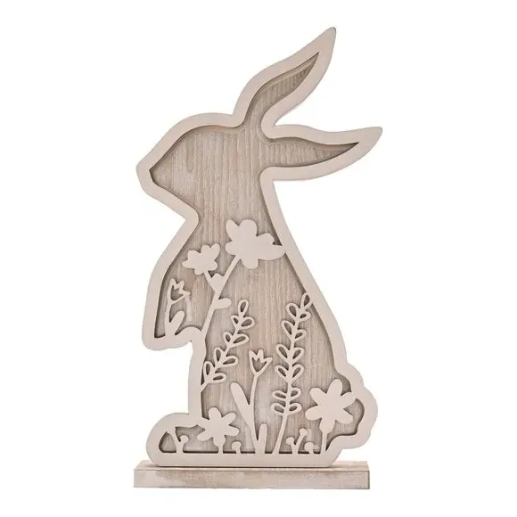 Bunny LED Light - Brown, Wood alternate view