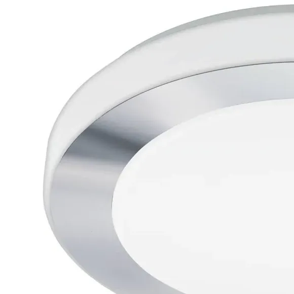 Carpi Round Flush Ceiling Light - White, Chrome alternate view