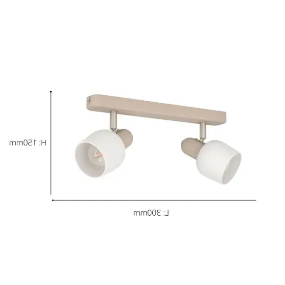 Corato 2-Light Adjustable Spotlight - Off-White, Steel by Dunelm, image 4