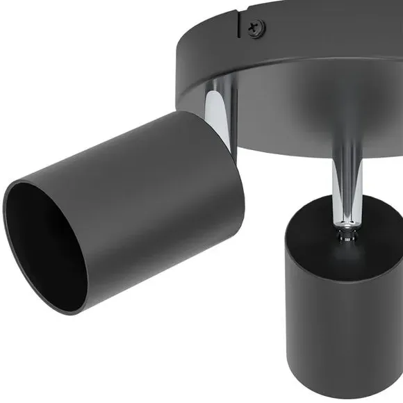 Eglo Reciso-E 3-Light Adjustable Semi Flush Spotlight - Black alternate view