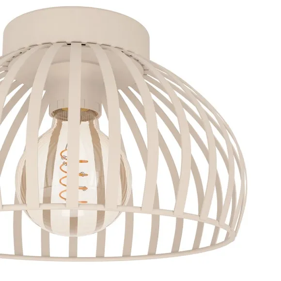 Mogano Scandi Caged Semi Flush Ceiling Light - Sand, Steel alternate view