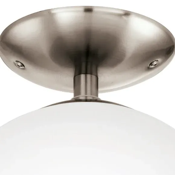 Rondo Semi Flush Ceiling Light - Satin Nickel, Glass alternate view