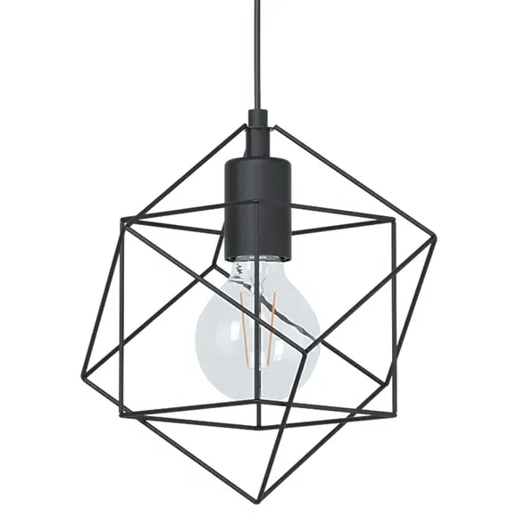Eglo Straiton 3-Light Diner Ceiling Light - Black, Steel alternate view
