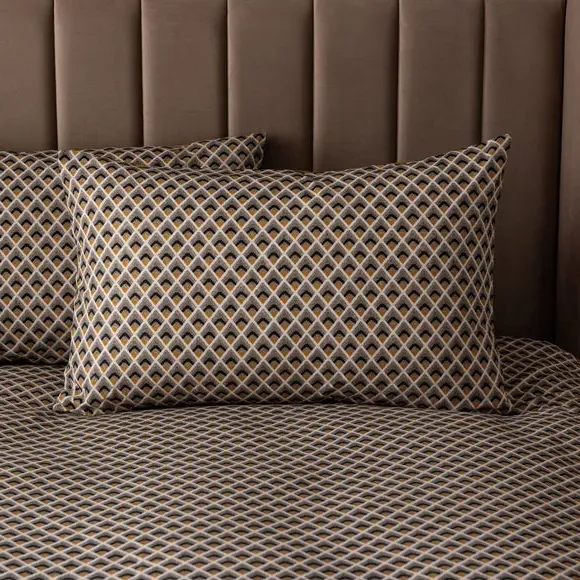 Duvet Cover Set with Pillowcase - Ochre, Cotton alternate view