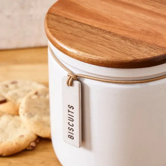Biscuit Jar with Hang Tag - Cream, Stoneware alternate view