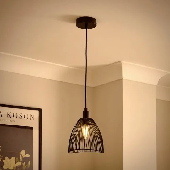 Jaula Mini Adjustable Pendant Light - Black, Wire alternate view