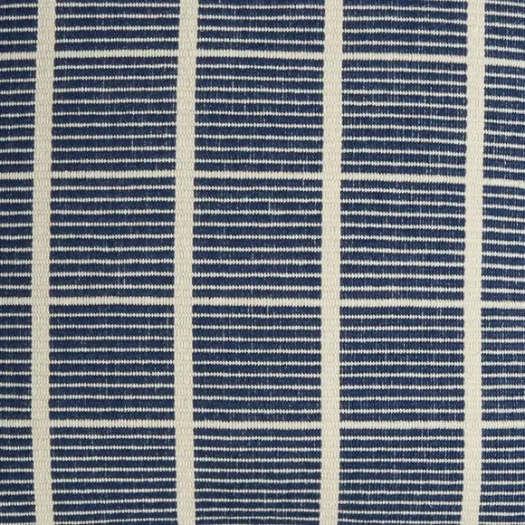 Woven Squares Check Cushion with Embroidery - Navy alternate view