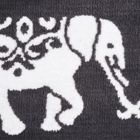 Elephants Bath Mat - Silver, Polyester alternate view