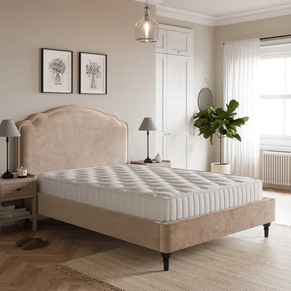 Bed Frame with Sprung Slats - Natural, Velvet by Dunelm, image 3