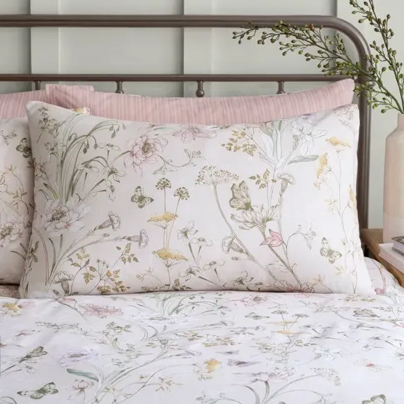 Ella Whimsical Reversible Duvet Cover & Pillowcase Set - Blush, Polycotton alternate view