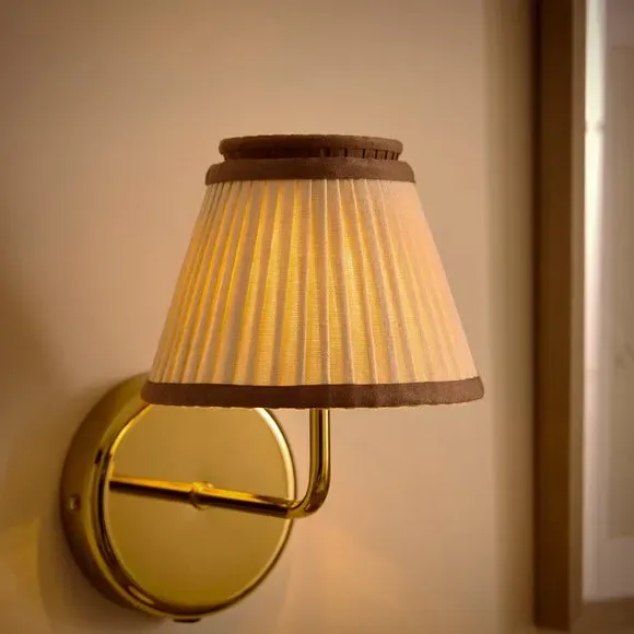 Elmira Pleated Lamp Shade Easy Fit - Natural, Polyester alternate view