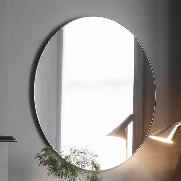 Elmira Round Wall Mirror - Black, Metal alternate view