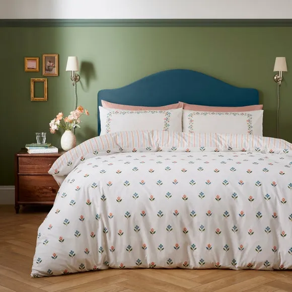 Ember Floral Duvet Cover & Pillowcase Set - Blue, Polycotton product