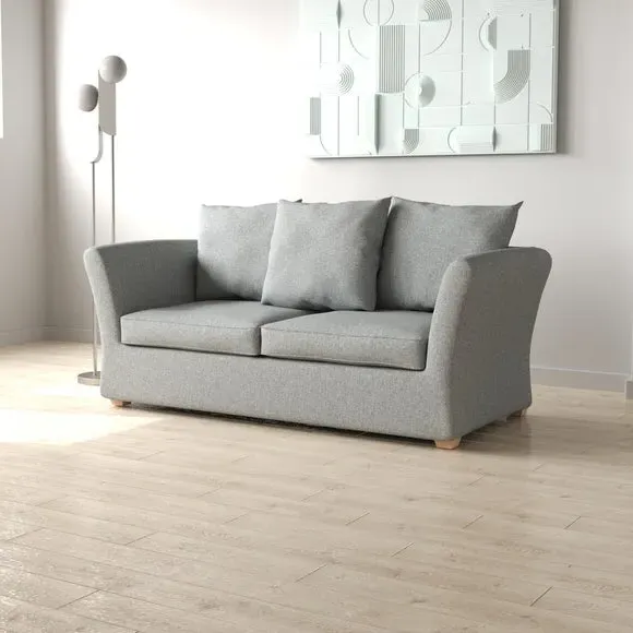2-Seater Sofa Bed with Storage - Ash, Flatweave alternate view