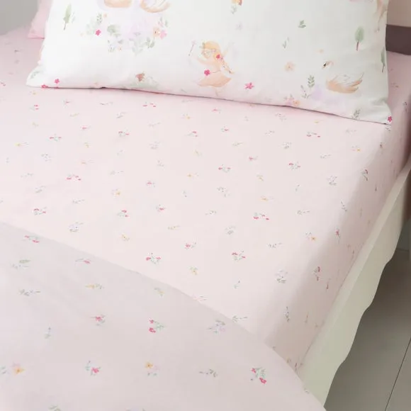 Enchanted Fairies Fitted Sheets Set of 2 - Pale Pink, Polycotton alternate view