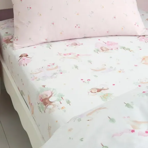 Enchanted Fairies Fitted Sheets Set of 2 - Pale Pink, Polycotton product