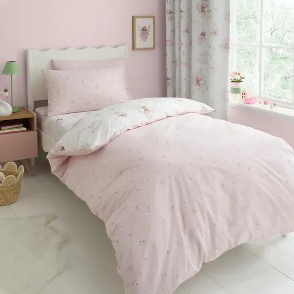 Enchanted Fairies Quilt Cover & Pillowcase Set - Baby Pink, Polycotton alternate view
