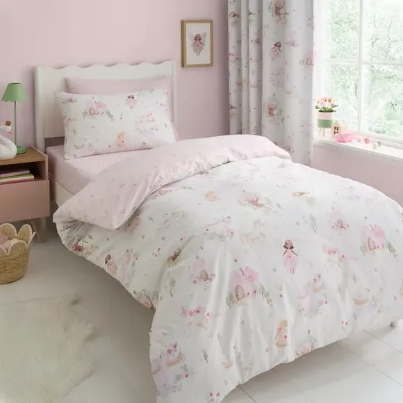 Enchanted Fairies Quilt Cover & Pillowcase Set - Baby Pink, Polycotton product