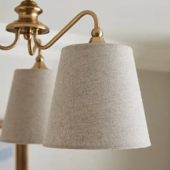 Enid 3-Light Semi Flush Ceiling Light - Gold, Linen by Dunelm, image 3