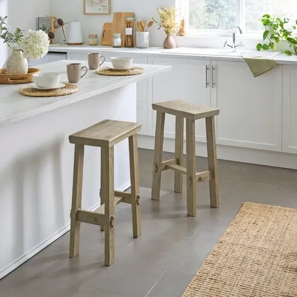 Enola Counter Height Barstool - Rustic Oak alternate view