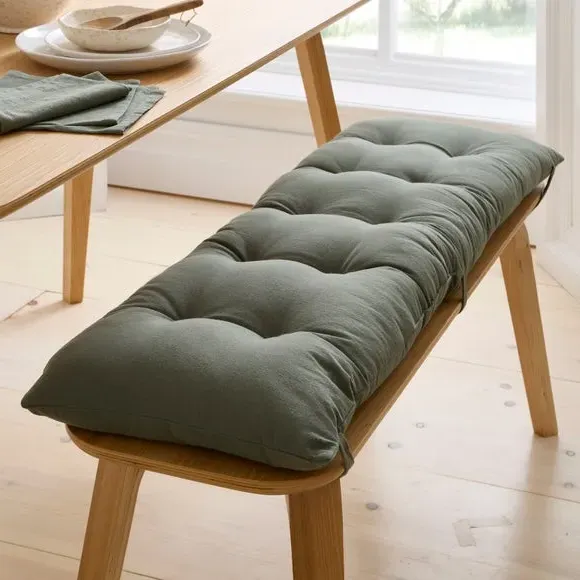 Esme Bench Pad - Olive, Washed Cotton