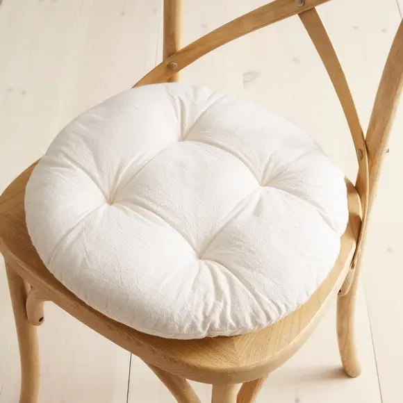 Esme Round Seat Pad - Cream, Cotton product