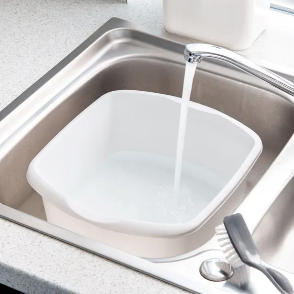Rectangular Washing Up Bowl - White, Plastic alternate view