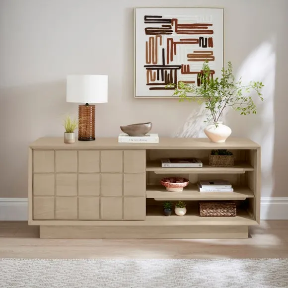 Etta Extra Wide Sideboard with Sliding Doors - Whitewashed, Mango Wood alternate view